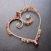 Necklace 167 Hammered heart wrapped with gemstones