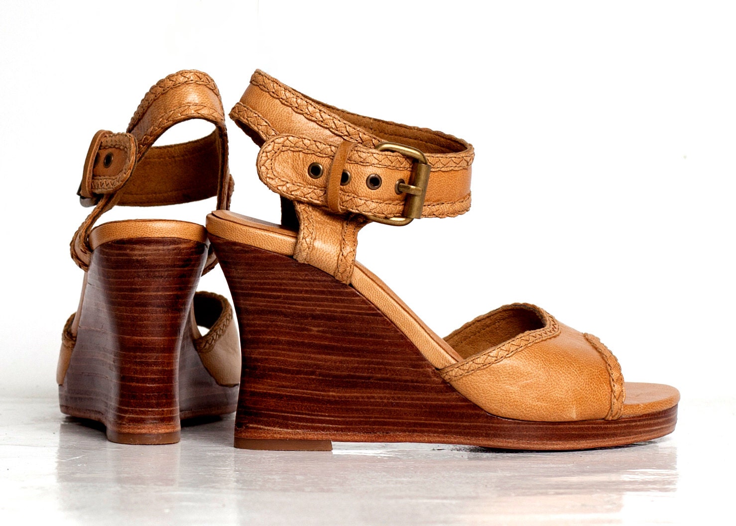 WAVE.  Wedge sandals / leather wedges / sandals / shoes / Sizes: US 4-13, EUR 35-43