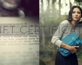 Gift Certificate 200.  Last Minute Gift. Email gift certificate. Leather bag / leather shoes / leather clutch.