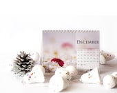 2013 Desk Calendar, Mini Calendar 2013, 5x7 Small Calendar, Flower Photography Calendar, ohtteam, Winter, Valentines Day Gift