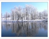 Winter Peace - 16" x 20" Framed, Matted & Signed Print - maine, nature, photo, photography, fine art, snow, stream, water, ice, ducks, 16x20