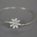 Silver Flower Bangle Bracelet