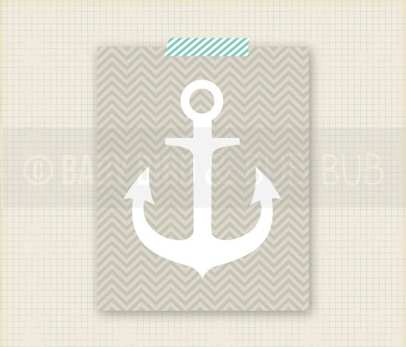 Anchor Art Print - Studio Art - Nursery or Kid Room - Home or Office Wall Print Poster