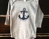 Sailor's Anchor - Handmade screenprint, baby onesie design