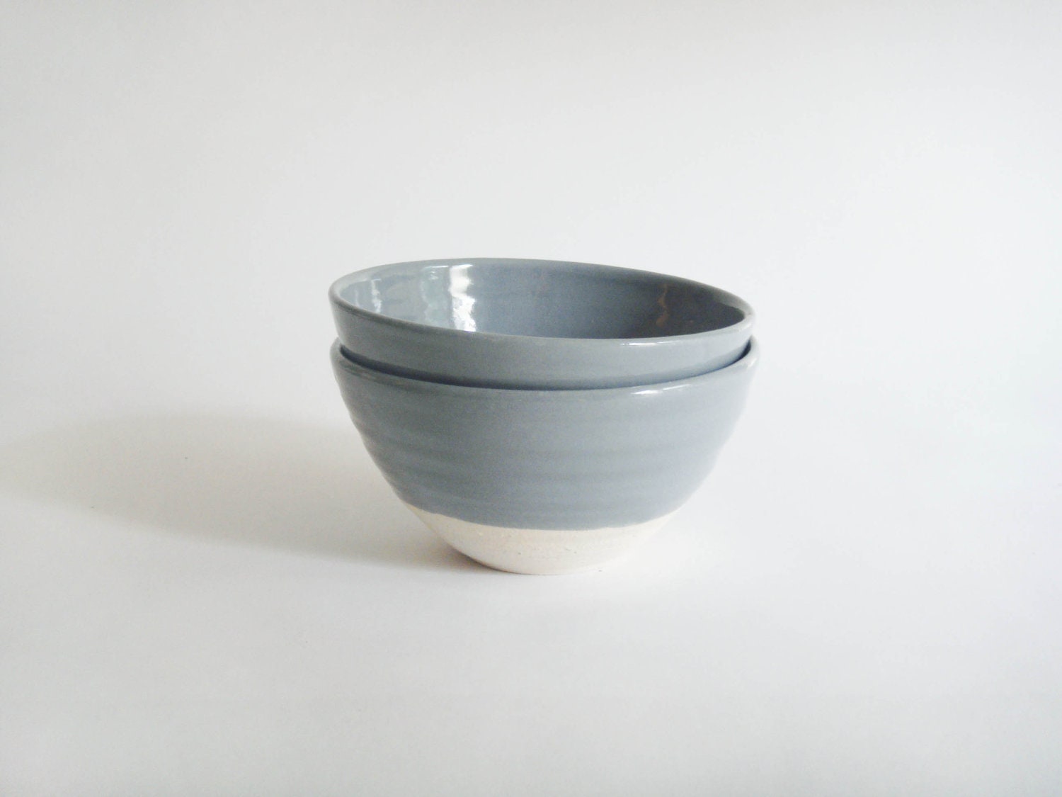 Two small grey and white pottery bowls, minimal and fresh, Forest series - juliapaulpottery