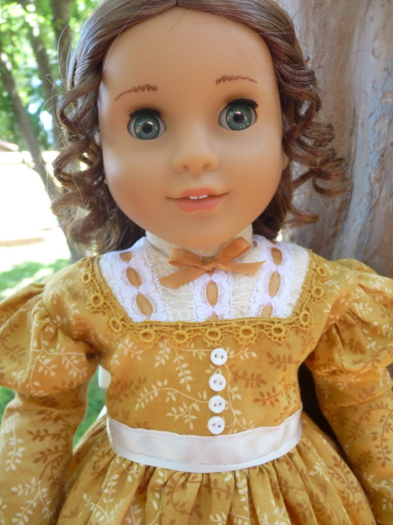 18" Doll Clothes 1850's Style Civil War Day Dress For Autumn Fits American Girl Marie Grace, Cecile, Addy