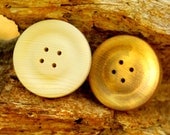 Giant Button Wall Decor - Big Wooden Buttons 4" Qty. 2 - Huge Button Wall Art - Pottery Barn Style Buttons