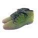 Green Leather Ankle Boot Oxfords 8 - Emerald Lace Up Granny Boots 8
