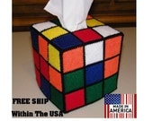 Free Shipping Within The USA Totally Accurate & Authentic Rubiks Rubik Rubix Rubic Cube Tissue Box Cover  Seen on Big Bang Theory