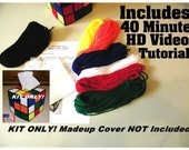 Rubiks Cube Tissue Box Cover Kit - All Materials,Pattern,Online Video Tutorial. Big Bang Theory Style No.2 Rubix Rubic Authentic Colors