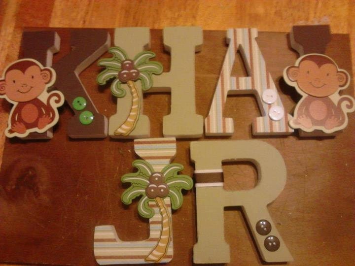 6 custom Wooden Letters - Custom Painted - Custom Made - Baby Nursery Decor / Toddler / Child Room - Boy or Girl