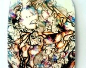 Portrait abstract art watercolor drawing illustration aceo artist trading card of original painting Spill this beautiful accident