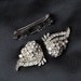 Rhinestone dress clip pin / duette brooch. Vintage brooch pin. Two pins in one.