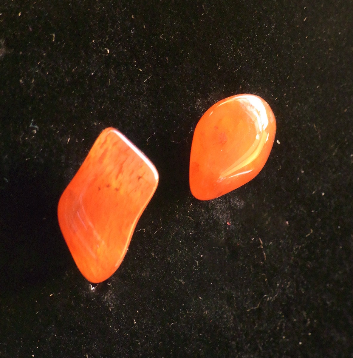 Chunky Carnelian Semi Precious Stone Stud Earrings, Gifts under 10 pounds