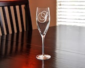 Personalized Champagne Flute Glass Wedding Toast Etched Wedding Gift