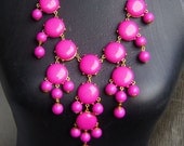 rosy bubble necklace,beadwork necklace,Beaded Jewelry,bib necklace,statement necklace,pendant necklace with chain