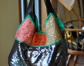 Funky and stylish bags with silver sequin, vintage mirror embroidery, and recycled leather