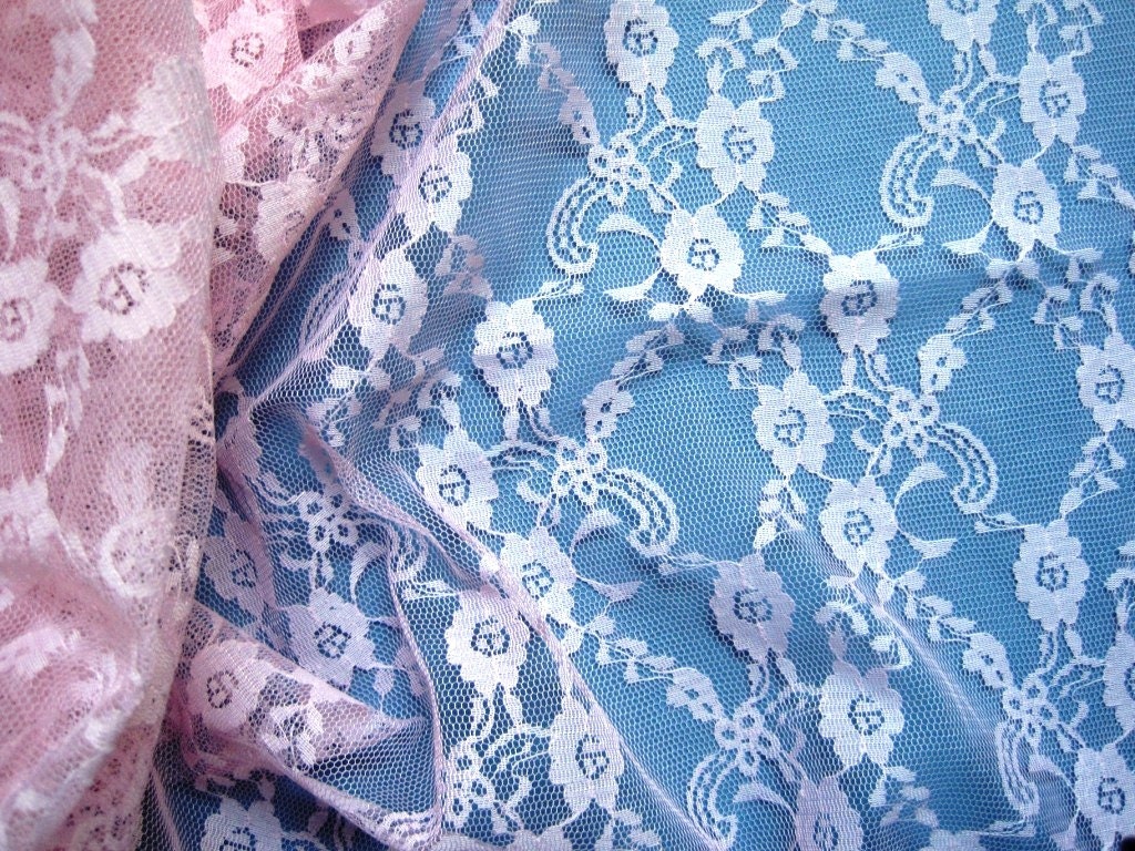 Fabric Allover Floral Lace, Fat Quarter, Shabby Pink,18" X 22" inches, For Victorian & Romantic Projects