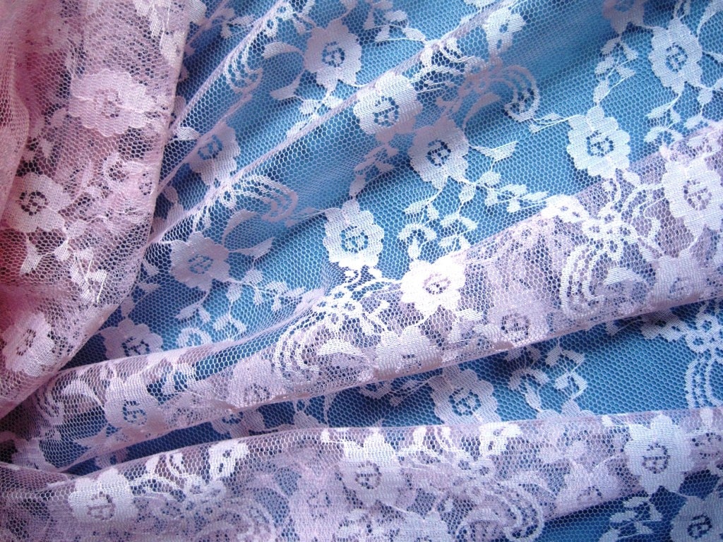 Fabric Allover Floral Lace, Fat Quarter, Shabby Pink,18" X 22" inches, For Victorian & Romantic Projects