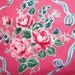 Strawberry Roses And Ribbons Fabric, Fat Quarter, Pink, 18" X 22" inches, 100% Cotton, For Victorian & Romantic Projects
