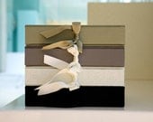 Wedding Photo Collection Boxes Pretty and Stylish Handmade boxes made from pretty ribbons and delicate springtime hue fabrics.