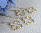 Set of Four Four Leaf Clover Bridesmaid Necklaces