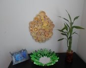 Modern wall hanging 3D wall art Yellow wall decoration Paper circles wall decor