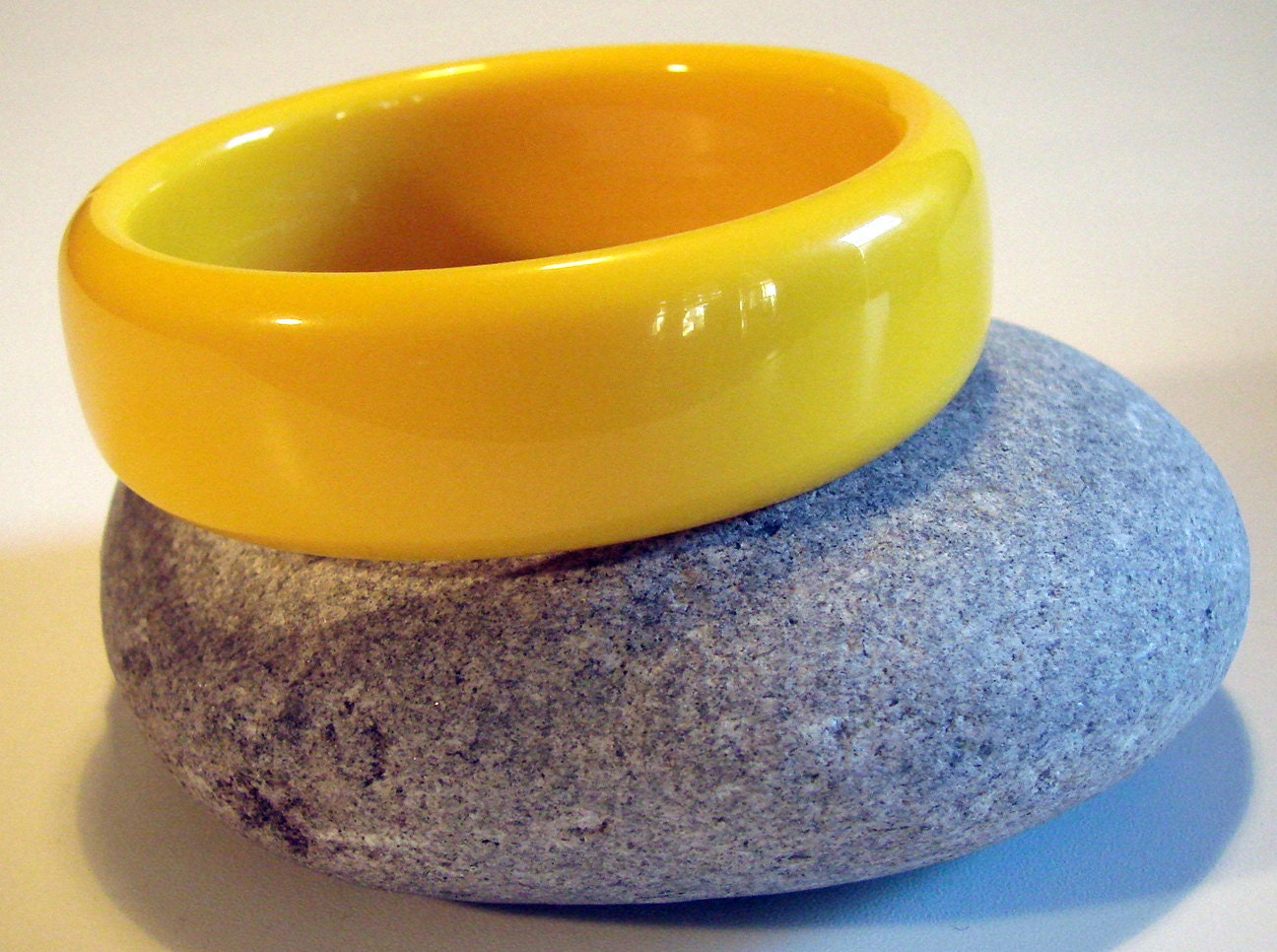 Funky Retro Neon Yellow Plastic Bangle