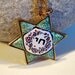 Vintage Star of David Porcelain Hand Painted Necklace Chi