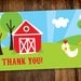 Barnyard Friends Thank You Card