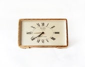 Golden Slava Russian Soviet Clock - vintage clock in working order