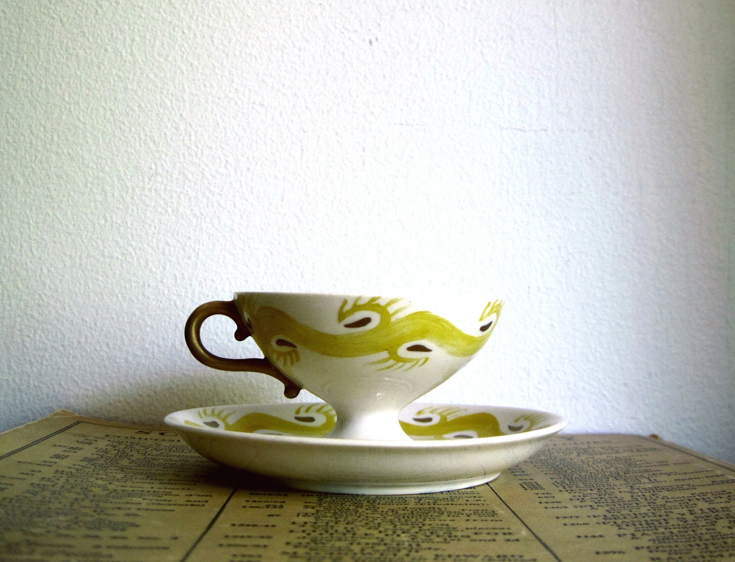 Hand Painted Vintage Cup and Saucer, Rose Crown China Company
