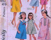 Dress Pattern- 1960s Girls Size 8