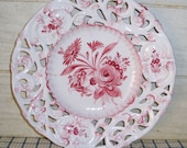 Vintage Hand Painted Porcelain Lace Plate - Italy - Flowers - Home Decor - Housewares - Collectibles
