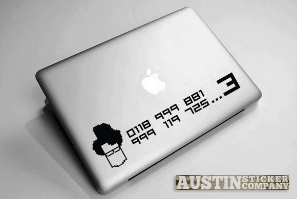 0118 999 881 999 119 725 3 Pixel Moss from IT Crowd Laptop Decal