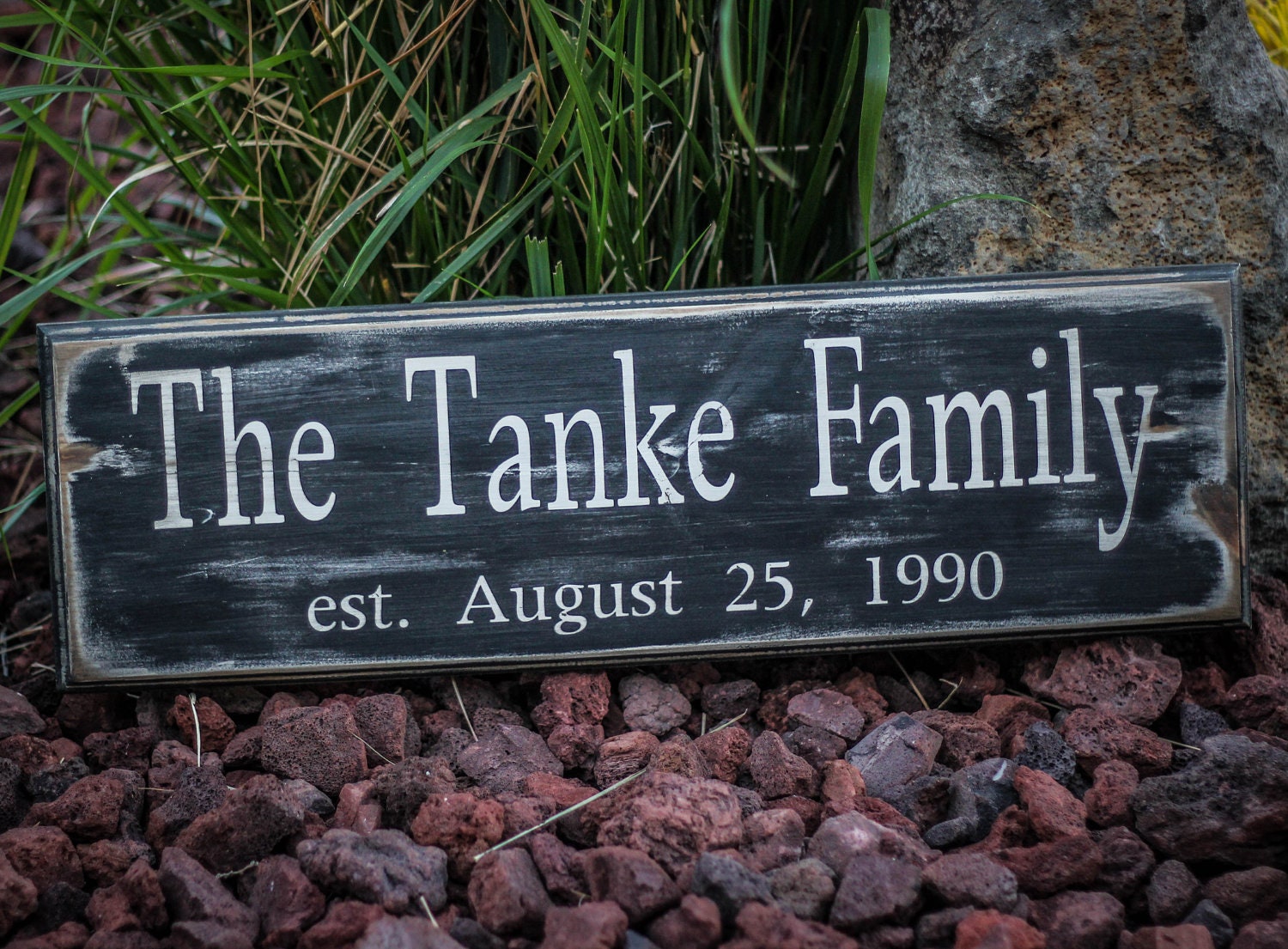 Painted and distressed wood sign - Rustic, Home Decor, Wall Art, Family Name, Typography, Wedding, House Warming gift