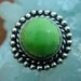 Silver ring with Green Turquoise 925 size 8