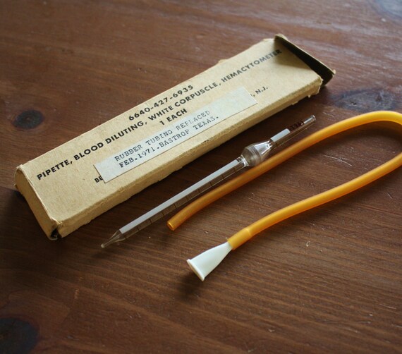 Vintage Medical Lab Equipment Pipette Blood Diluting by AdoAnnies