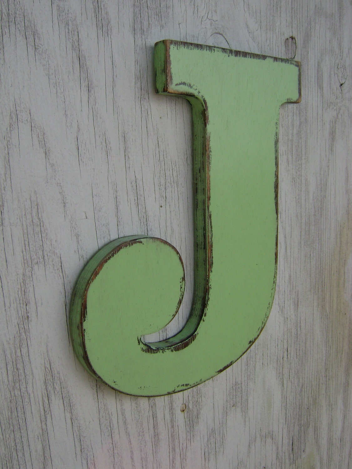 wall letter J -wood sign decor- cottage style wedding sign initial sign