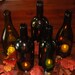 Set of 5 Hand Cut Wine Bottle Hurricane Candles- Perfect for a  Wedding