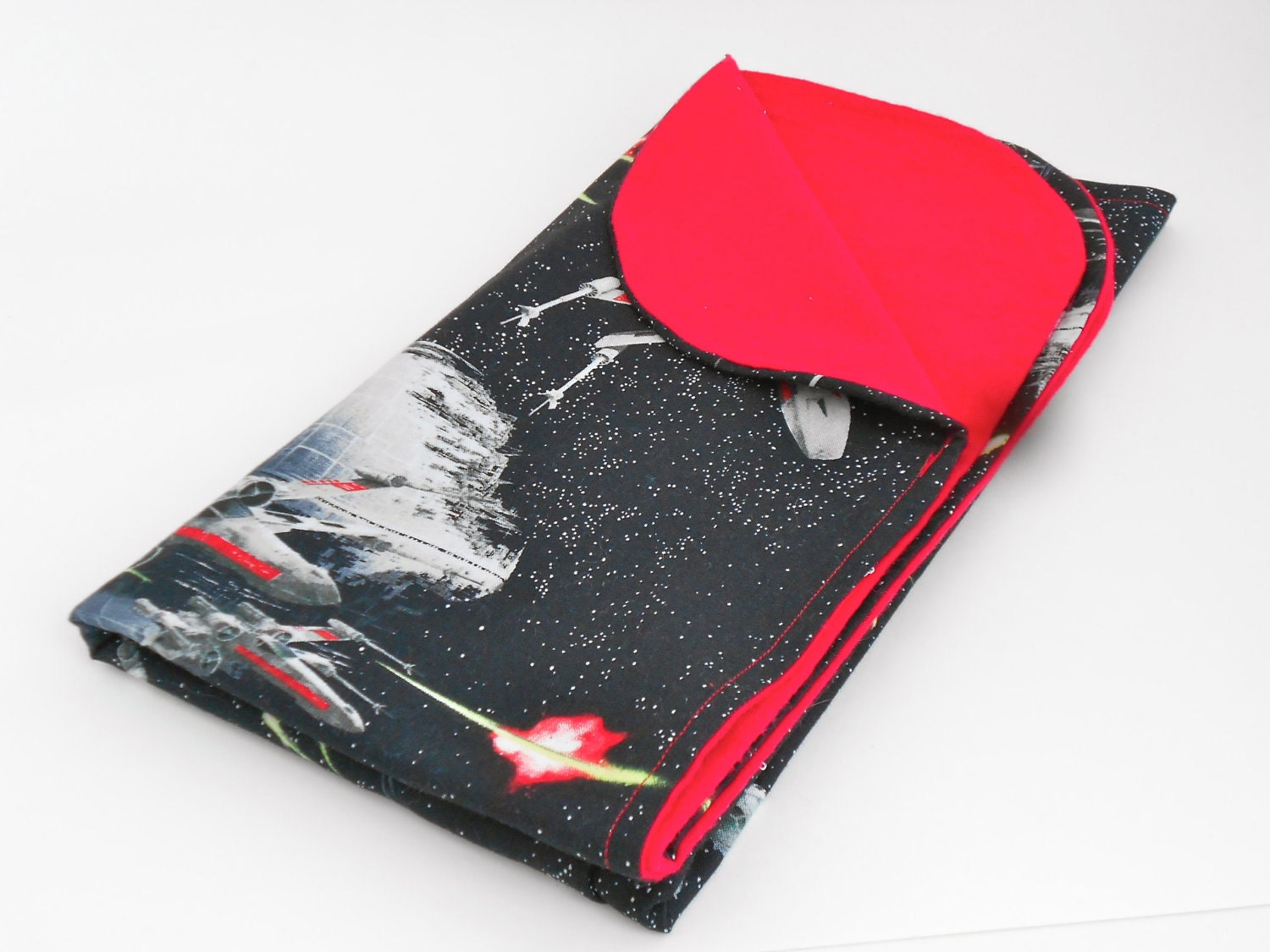 Star Wars Baby Blanket,  Death Star, X Wings, Red