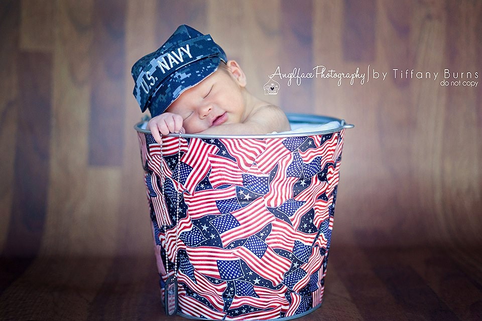 Military Caps-newborn sizes Army/Navy/Air Force/Marines