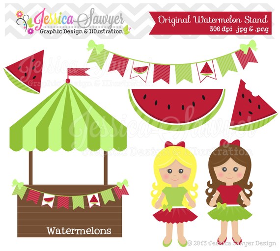 INSTANT DOWNLOAD, watermelon clipart, fruit clip art, for commercial use, invitations, greeting cards Il_570xn