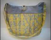 Crossover shoulder Bag - mustard yellow and ash gray / crossover shoulder bag /purse / messanger bag