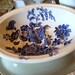 Reserved for Tianpei Crown Devon Soap dish,Vintage China, Fieldings, Staffordshire, England, Blue, White, Floral