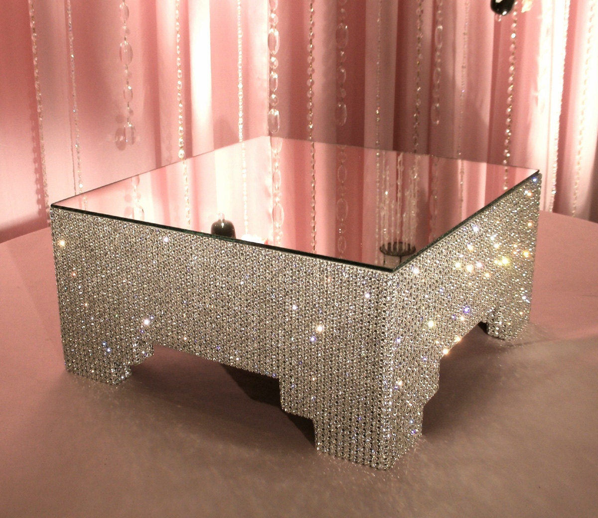 12" Square, Crystal Cake Stand