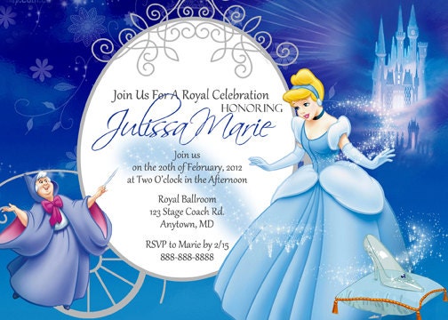 Cinderella Invitation Digital File 4X6 or 5X7
