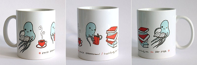 Mug with Reading Octopus by Susie Ghahremani of boygirlparty.com for Art Star