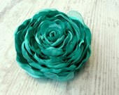Flirty Mint Green Hair Accessory, Fluffy Sea Foam Flower, Pixie Teal Green Hairpiece, Aqua Green Flower Pin