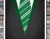 Minimal Slytherin Robe Poster - Harry Potter Art Print - 11x17
